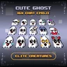 32x, 16x, Minecraft, Discord &amp; Streamer Cute Ghost Emojis